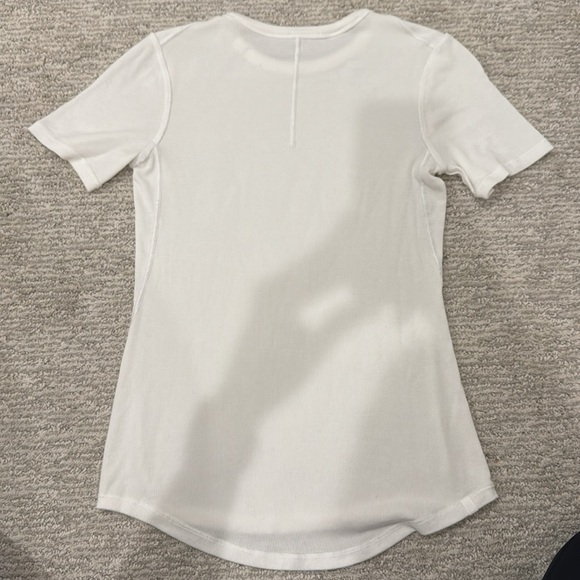 Lululemon Hold Tight White Ribbed Modal Short Sleeve Top - Picture 3 of 3